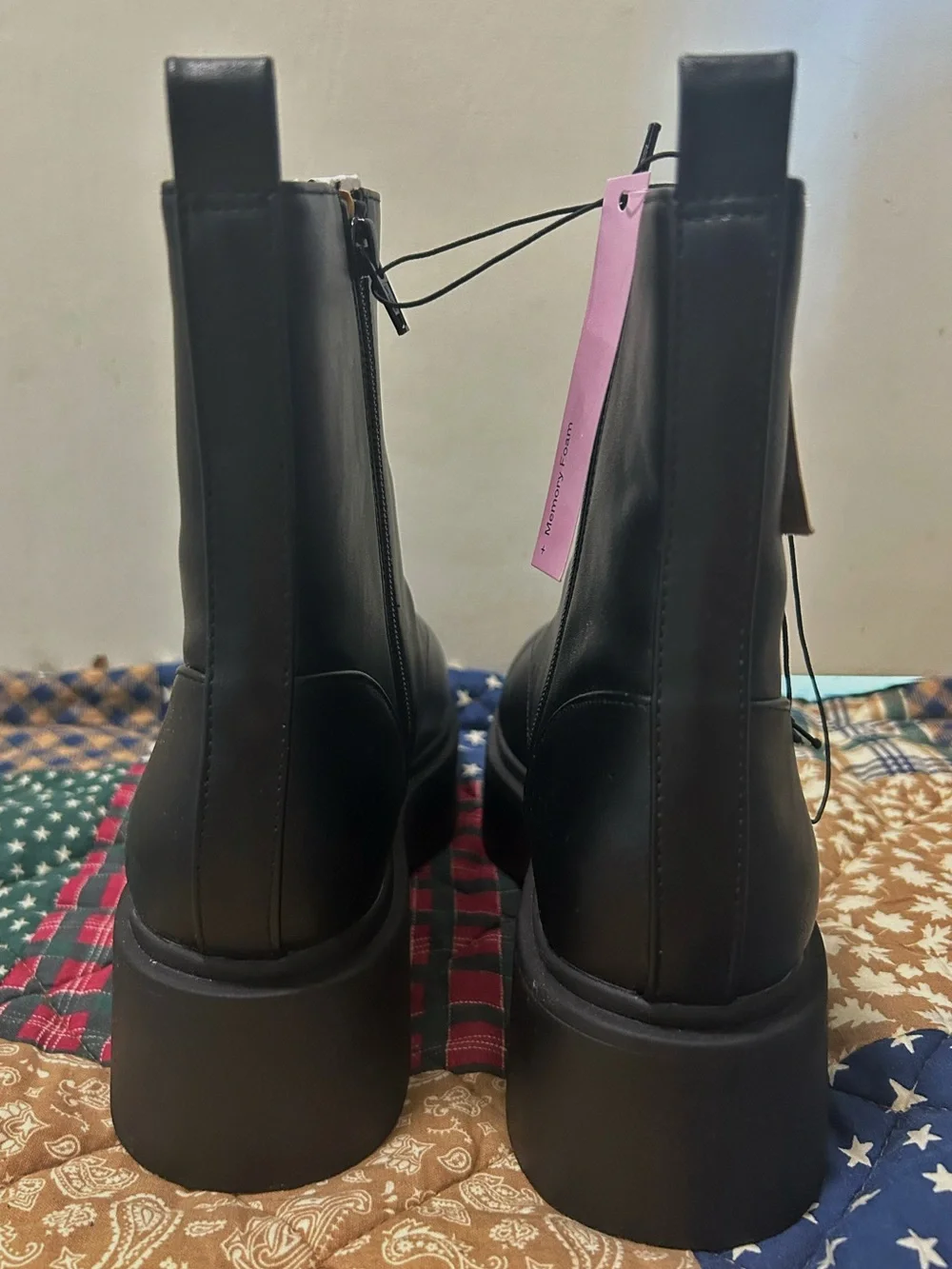 wild fable Black Chunky Platform Zip Ankle Boots